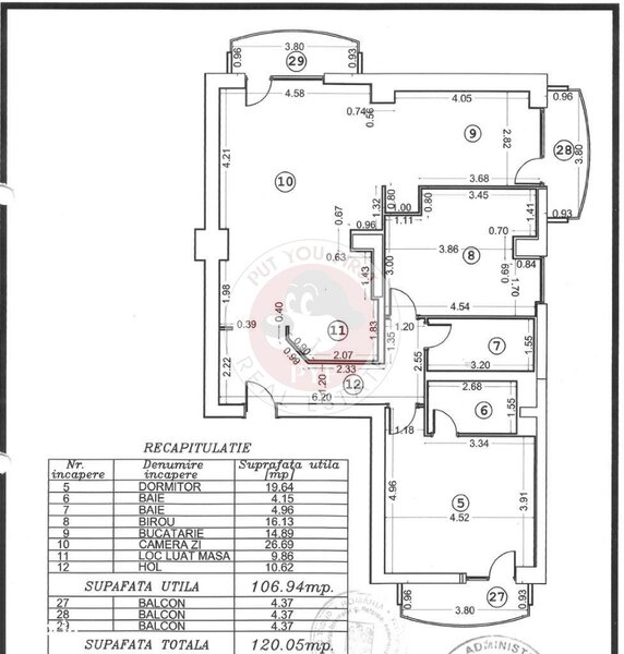Atlantis One | Apartament  3 camere | 120mp  | Decomandat | B10668